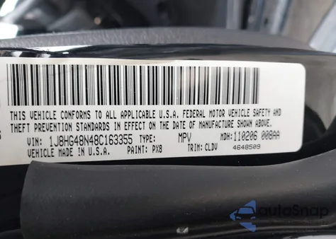 2008 Jeep Commander Sport from USA, damaged, VIN 1J8HG48N48C163355